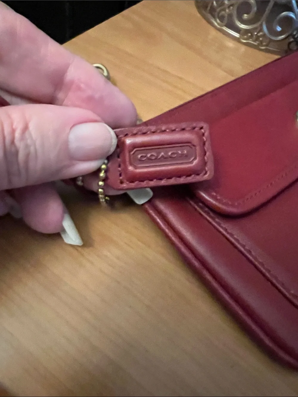Coach Legacy Leather Wristlet in Burgundy NWOT